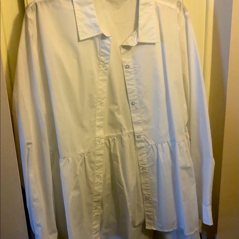High/Low Button down white shirt!